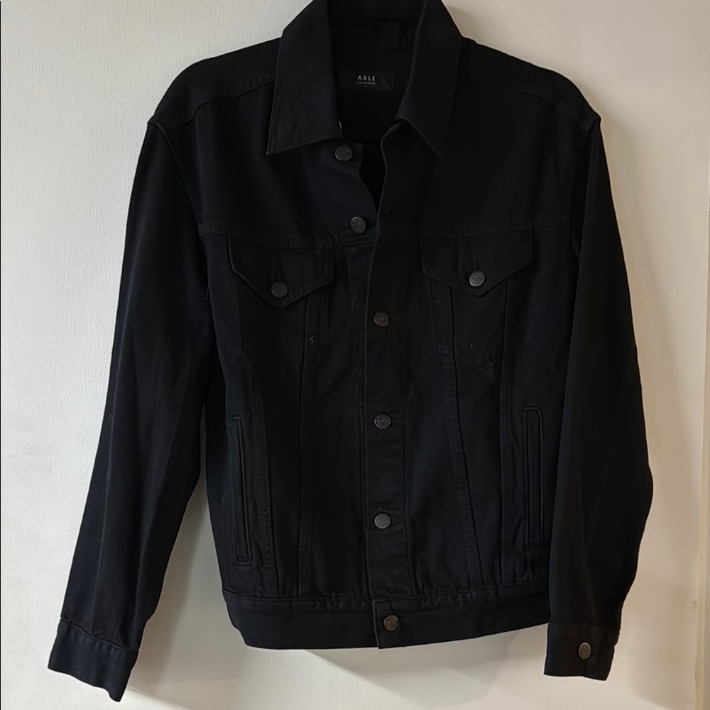 Able Black Lightweight Jean Jacket with Timeless Style